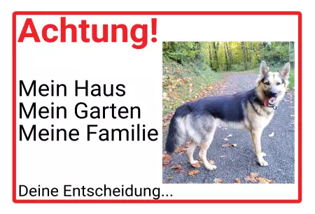 Hunde Vorsicht Warnschild Zutritt verboten Hunde Achtung! Deine Entscheidung... Bild