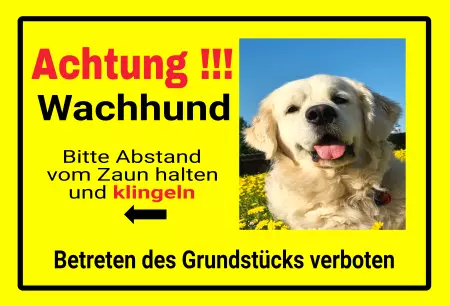 Hunde Vorsicht Warnschild Zutritt verbotenHunde Achtung!!! Wachund Bild