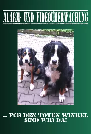 Hunde Vorsicht Warnschild Zutritt verbotenHunde Alarm- und Videoüberwachung Bild