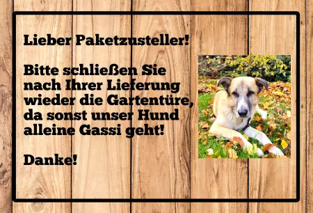 Hunde Vorsicht Warnschild Zutritt verbotenHunde Bitte schließen Sie nach Ihrer Lieferung wieder .. Bild