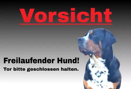 Hunde Vorsicht Warnschild Zutritt verboten Hunde Freilaufender Hund! Bild