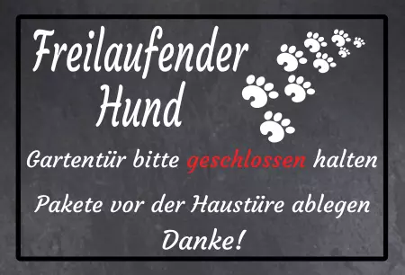 Hunde Vorsicht Warnschild Zutritt verbotenHunde Freilaufender Hund Bild