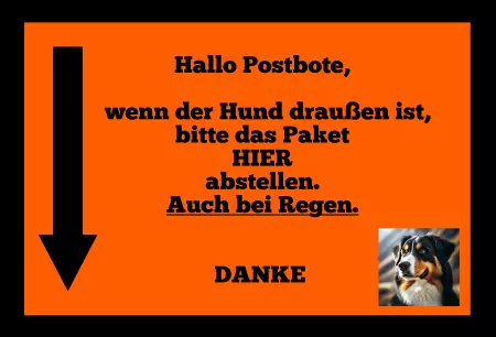 Hunde Vorsicht Warnschild Zutritt verbotenHunde Hallo Postbote, wenn der Hund draußen ist, ... Bild