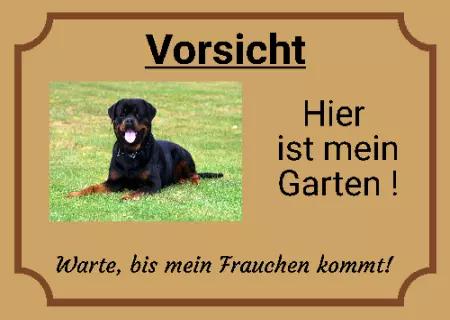 Hunde Vorsicht Warnschild Zutritt verboten Hunde Hier ist mein Garten Bild