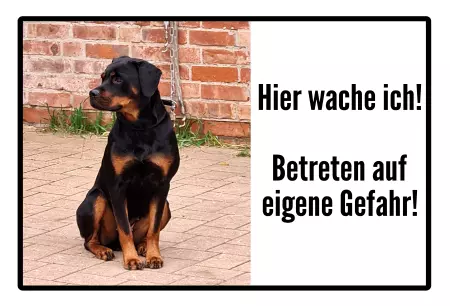 Hunde Vorsicht Warnschild Zutritt verbotenHunde Hier wache ich! Bild