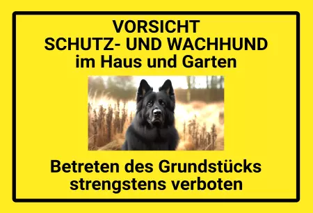 Hunde Vorsicht Warnschild Zutritt verboten Hunde SCHUTZ- UND WACHHUND Bild