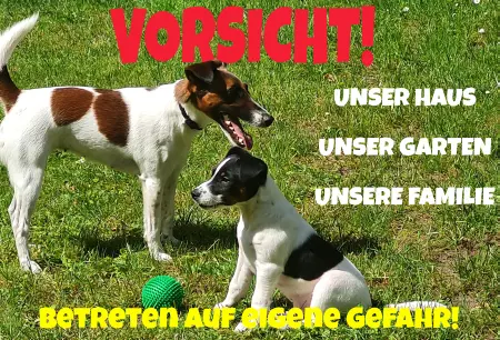 Hunde Vorsicht Warnschild Zutritt verboten Hunde VORSICHT - Unser Haus.. Bild