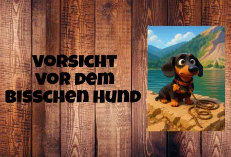 Hunde Vorsicht Warnschild Zutritt verbotenHunde Vorsicht vor dem bisschen Hund Bild